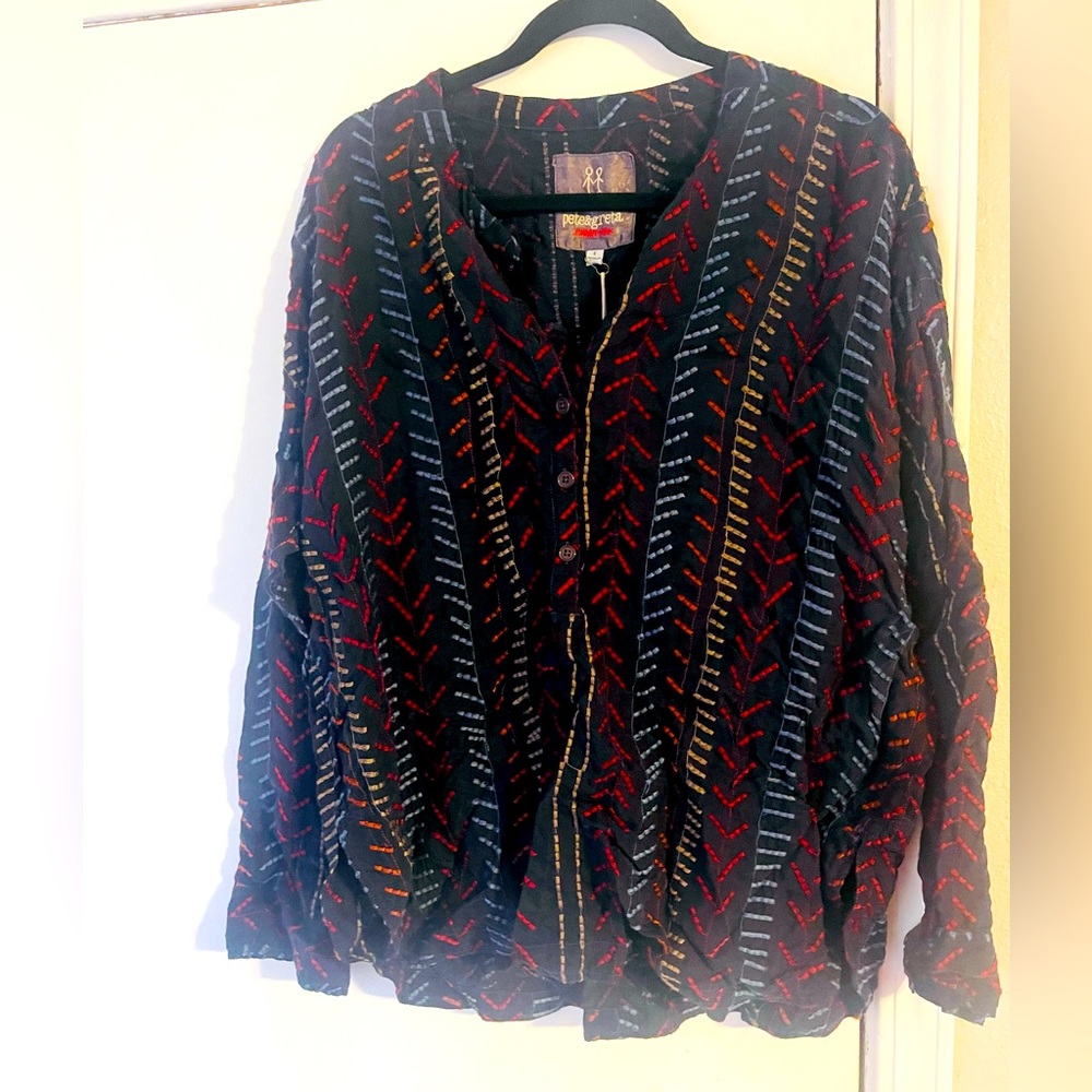 Johnny Was Long Sleeve Embroidered Shirt